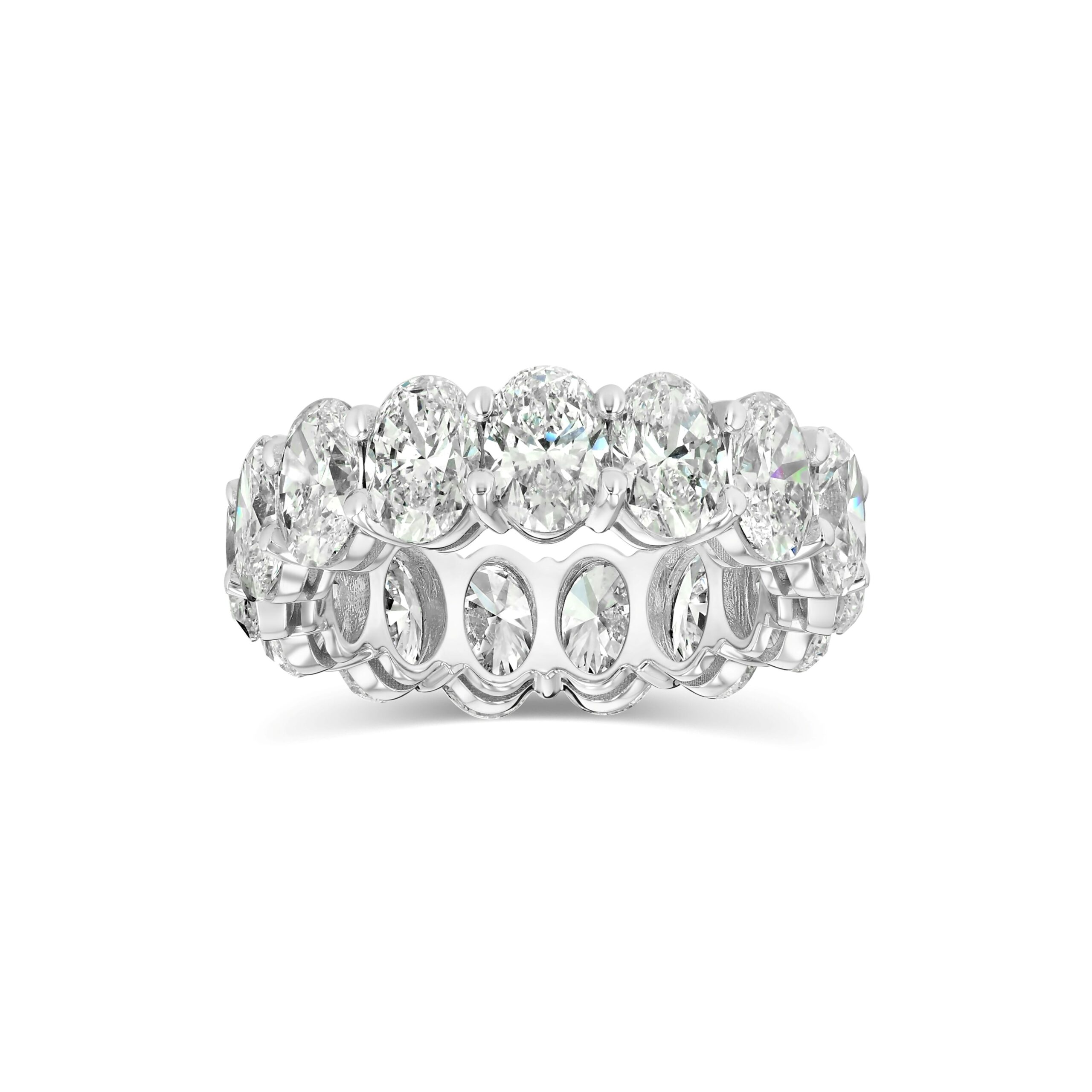 8.13 ct oval diamond eternity band in 14K white gold with 15 oval stones by Renacci Jewelry